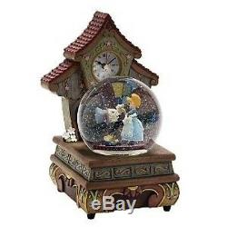 Disney Pinocchio Jiminy Figure Dancing Musical Snow Globe Clock ANIMATED NIB