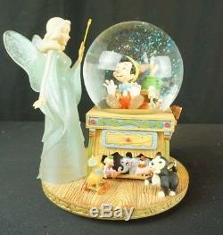 Disney Pinocchio with Blue Fairy Musical Snowglobe