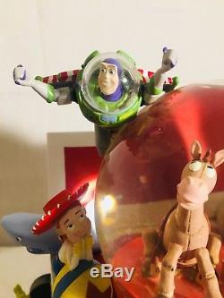 Disney Pixar Toy Story Musical Animated Light-Up Snow Globe Andys Toy Box RARE