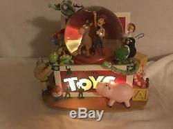 Disney Pixar Toy Story Musical Animated Light-Up Snow Globe Andys Toy Box RARE