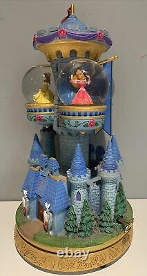 Disney Princess Castle 13 Balconies Musical Snow Globe Cinderella Belle Beauty
