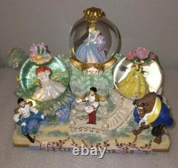 Disney Princess Fairy Tales Musical Snow Globe Ariel Belle Cinderella The Beast