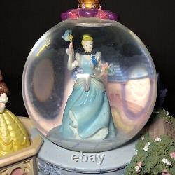 Disney Princess Musical Water Globe Cinderella Belle Ariel Snow White Sleeping