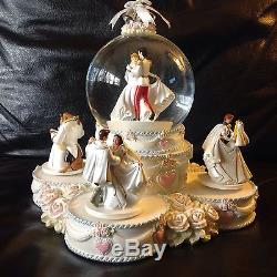 Disney Princesses Wedding Cake EVERLASTING LOVE Musical Rotating Snowglobe-MIOS