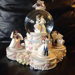Disney Princesses Wedding Cake EVERLASTING LOVE Musical Rotating Snowglobe-MIOS