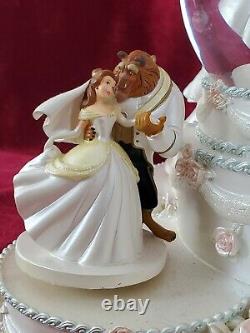 Disney Princesses Wedding Cake Musical Snow Globe WORKING