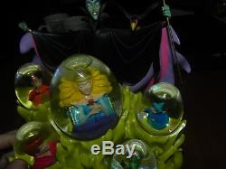 Disney Rare Limited Edition 500 Sleeping Beauty Maleficent 5 Snowglobes Statue