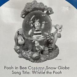 Disney Rare Pooh in Bee Costume Snow Globe Song Winnie the Pooh