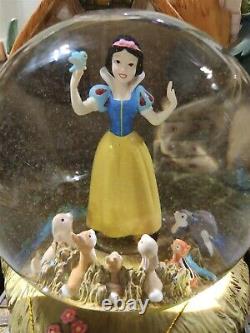 Disney Rare Snow White & The Seven Dwarfs Snow Globe & Music Box withMoving Train