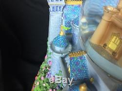 Disney Rotating Tinkerbell Cinderella Castle Snow Globe Double Bubble HTF Rare