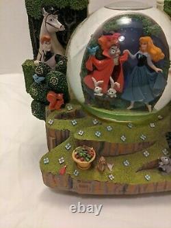 Disney SLEEPING BEAUTY Once Upon A Dream Musical Snow Globe Double Sided Rare