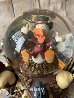 Disney Scrooge McDuck Money Bin Snow Globe Donald Duck Song Wind Up Ducktales