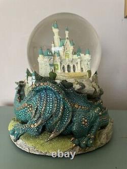Disney Sleeping Beauty Castle Once Upon A Dream Snow Globe with Dragon Base