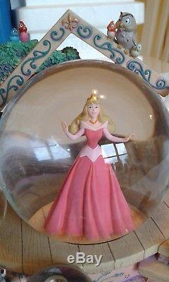 Disney Sleeping Beauty Cottage Musical Snow Globe (Rare)