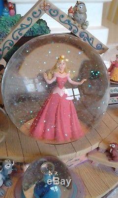 Disney Sleeping Beauty Cottage Musical Snow Globe (Rare)