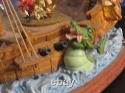 Disney Snow Globe 11 inch Peter Pan on Hook's Ship You Can Fly Water Leaked