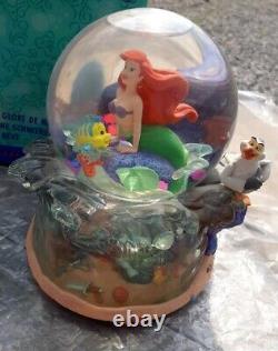 Disney Snow Globe Ariel The Little Mermaid Under The Sea Music Box RARE With Box