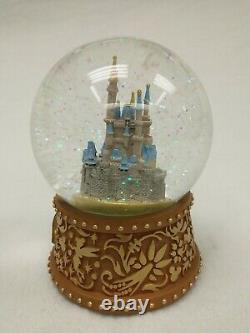 Disney Snow Globe Cinderella Castle Mickey Mouse Tinkerbell Engraved Stand