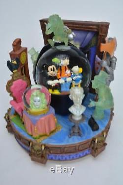 Disney Snow Globe Haunted Mansion Mickey & Friends Haunted Ride In Original Box