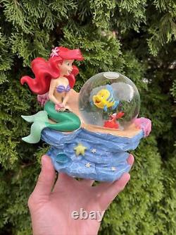 Disney Snow Globe Little Mermaid Music Under The Sea Ariel Flounder Sebastian
