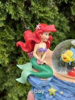 Disney Snow Globe Little Mermaid Music Under The Sea Ariel Flounder Sebastian