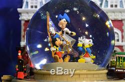 Disney Snow Globe Mickey & Friends Main Street Train Station WDW Exclusive