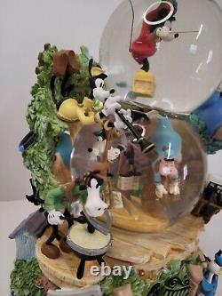 Disney Snow Globe Musical Mickey Mouse Silly Symphony band LARGE Double bubble