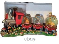 Disney Snow Globe Train Triple Globes Casey Junior & Dumbo New Original Box