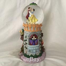 Disney Snow White THE EVER AFTER TOWER Musical Motion Lite Up Fig SnowGlobe