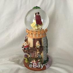 Disney Snow White THE EVER AFTER TOWER Musical Motion Lite Up Fig SnowGlobe