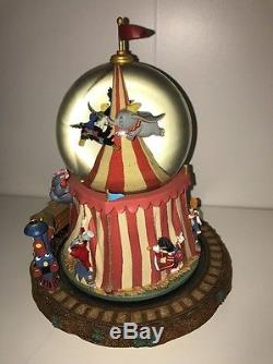 Disney Snowglobe Dumbo, Circus characters, Casey Junior Train plays and rotates