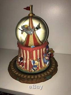 Disney Snowglobe Dumbo, Circus characters, Casey Junior Train plays and rotates