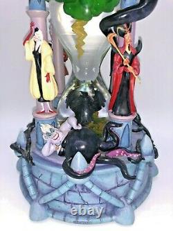 Disney Sounds/Light-Up Hourglass Snow Globe VILLAINS withMaleficent Jafar Ursula