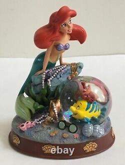 Disney Store 2009 Little Mermaid Snow Globe Ariel withFlounder Sebastian Treasures