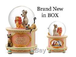 Disney Store 25th Anniversary Lady and the Tramp Snow Globe Brand new in BOX