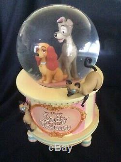 Disney Store 25th Anniversary Lady and the Tramp Snow Globe Water Globe