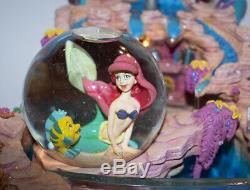 Disney Store Ariel Little Mermaid Water Fountain Snow Globe Works