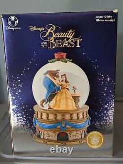 Disney Store BEAUTY AND THE BEAST Snow Globe with Box plays song