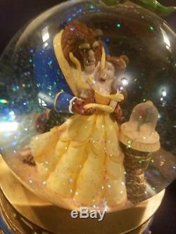 Disney Store Beauty & The Beast Musical Snowglobe Music box Snow Water Globe NR