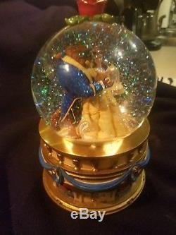 Disney Store Beauty & The Beast Musical Snowglobe Music box Snow Water Globe NR