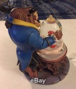 Disney Store Beauty and the Beast Enchanted Rose Musical Snow Globe 1991