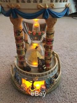 Disney Store Beauty and the Beast Hourglass Musical Light-Up Snowglobe Very Rare