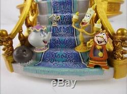Disney Store Beauty and the Beast Library Dancing Musical Snow Globe Rare