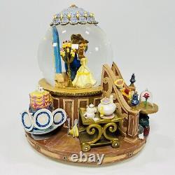 Disney Store Beauty and the Beast Musical Snow Globe Light Up Fireplace