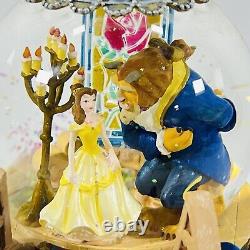 Disney Store Beauty and the Beast Musical Snow Globe Light Up Fireplace