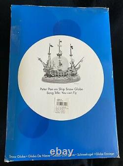 Disney Store CAPT HOOK'S SHIP PETER PAN MUSICAL Snow Globe Figurine MIB