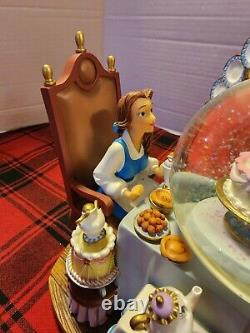 Disney Store Exclusive Beauty & the Beast Be Our Guest Snow Globe Belle plates