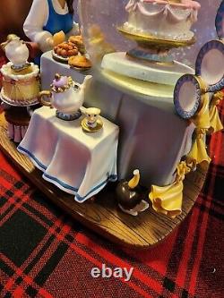 Disney Store Exclusive Beauty & the Beast Be Our Guest Snow Globe Belle plates