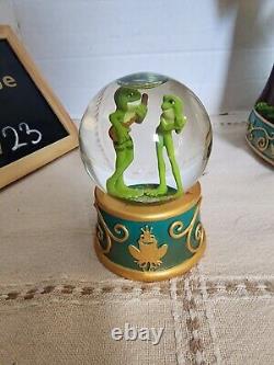 Disney Store Exclusive Princess & the Frog Tiana Naveen Snow Globe & Mini Globe