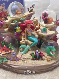 Disney Store LITTLE MERMAID Snow Globe Musical UNDER THE SEA Ariel & friends